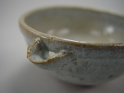 唐津ぐい呑み-斑唐津-雀口